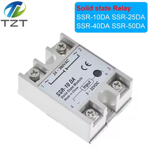 DC to 24-380V AC SSR 10DA 25DA 40DA 50DA Solid State relay SSR-10DA SSR-25DA SSR-40DA SSR-50DA 10A 2