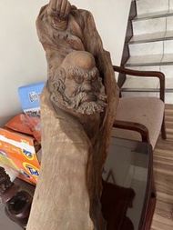 達摩木雕 氣派 力量和平 紅豆杉木雕 大型藝術品