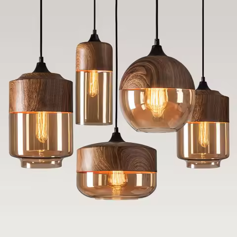 American Industrial Style Restaurant Glass Pendant Lamp Modern Home Decoration Bedroom Board Recepti