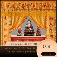 NEW Buddha Hall Buddha Shrine Table Buddha Niche Parishes Buddha Illuminates Door Curtain Buddha Curtain Buddha Tent D