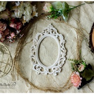 Oval Resin Carved Scrapbook Material Mahar Frame Accessories Size 19x13cm