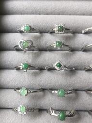 520禮物 天然翡翠冰種果綠色戒指純銀鑲嵌附國檢證書5730