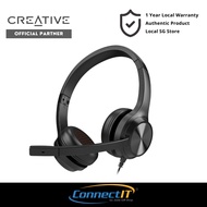 Creative Chat USB Type C On-Ear with Noise-Cancelling Mic  with HD digital audio, noise-cancelling m