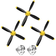 LEAMBE 3 Sets of 4-Blade Propeller Spare RC Plane Propellers Compatible with P51 Mustang & P40 Warha