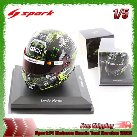 New Stock Spark F1 1:5 Mclaren Norris Test Version 2025 Simulation Miniature Helmet Models Custom Bo