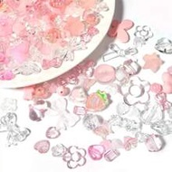 20g 0.7-2.0cm Pink Mix Bow Beads Star Bear Heart Expression Butterfly Acrylic Spacer Beads Jewelry M