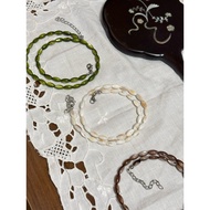 Elegant rice grain stone necklace - Rice grain