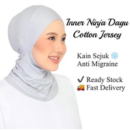 INNER NINJA DAGU INNER NECK NINJA BERDAGU COTTON JERSEY KAIN SEJUK ANTI MIGRAINE ILYANIS