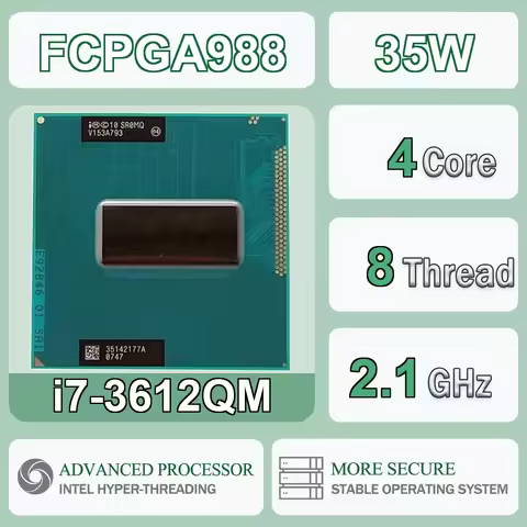 Intel Core I7-3612QM SR0MQ 2.1GHz 4 Cores 8 Threads 6M 35W I7 3612QM Computer CPU Processor Server S