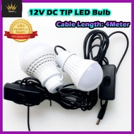 12V LED Light Bulb with DC Tip 12V Bulb 12V LED Bulb With 5.5x2.5 DC Tip Solar Camping Battery