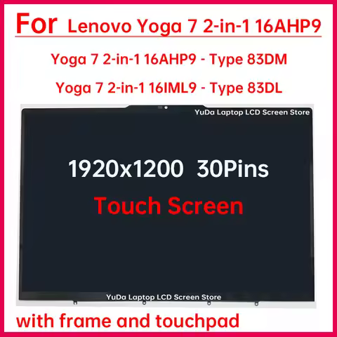 16 Inch Touch Screen For Lenovo Yoga 7 2-in-1 16AHP9 Yoga 7 2-in-1 16IML9 LCD Display Digitizer+With