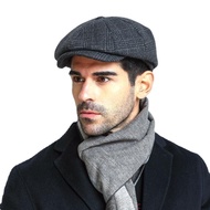 Style Big Check Octagonal Hat Big Head Circumference Men's Hat cm Painter Hat Men's Hat Large Size F