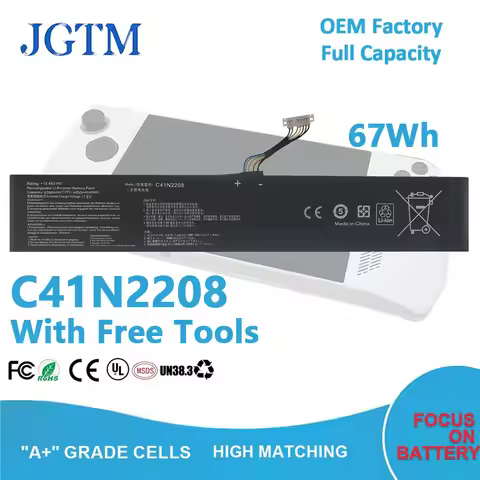 New C41N2208 74Wh Battery For ASUS ROG Ally Gaming Handheld Series PC71L RC71L With Free Tools 15.48