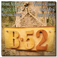 Rustic Home Numbers No. 2 Unique House Numbers 3D Embossed Wooden House Numbers