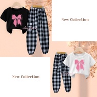 Cherylpick Girls' plaid pants set kids clothes girl girl clothes set kids girl clothes