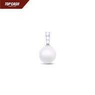 Top Cash Jewellery 10K Lab Grown Line Design Diamond Pearl Pendant (2)