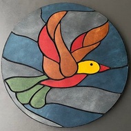 雀馬賽克皮革墊；馬賽克辦公桌記事本；皮革墊；拼湊而成；