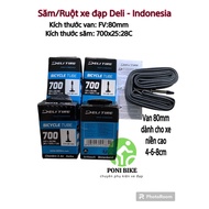 Deli indonesia bicycle inner tube/tube 700x25/28C FV valve:80mm 4-6-8 centimeters high, fixed gear, 