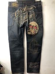 Ed Hardy Christian Audigier  合身版刺繡加水鑽設計時尚牛仔褲