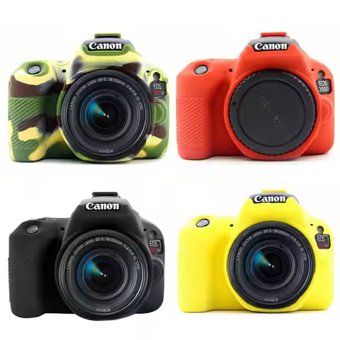 Silicone Armor Skin Case Body Cover Protector for Canon EOS 200D Mark II 250D Rebel SL2 SL3 DSLR Cam