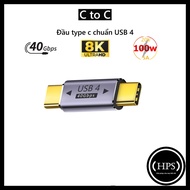 Type c to Type c connector supports 40Gbps, 8k60hz, 100w, compact and quick connection - TYC012