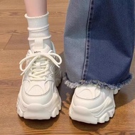 Zhao Lusi cm Increased Height Small Daddy Shoes Women Thick-Soled Mesh White Casual Shoes#赵露思cm增高小个子