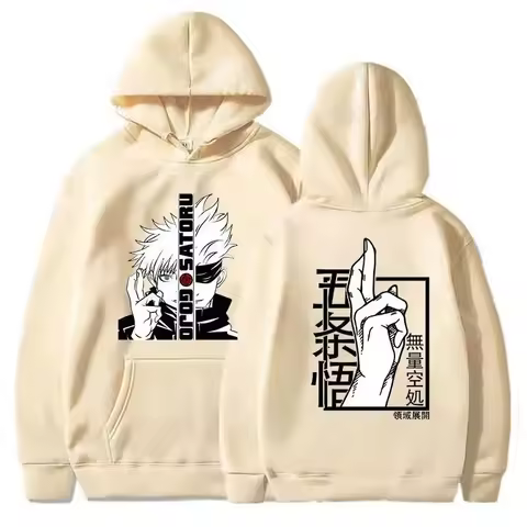 New Anime Sweatshirt Cool Gojo Satoru Graphic Printing Hoodi Men's Fashion Printed Hoodie Casual Top