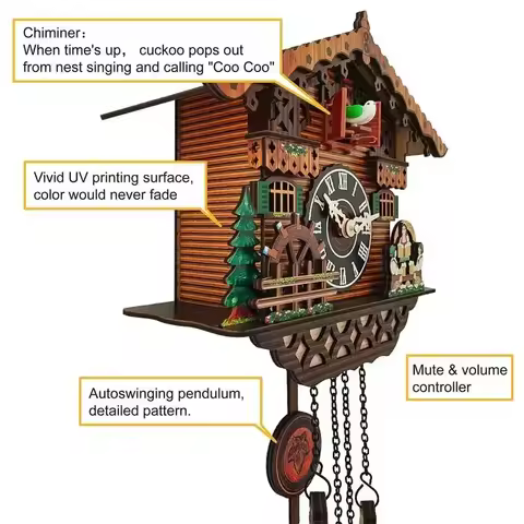 Cuckoo Quartz Wall Clock Modern Bird Home Living Room Hanging Watch Horologe Swinging Cuckoo Clocks