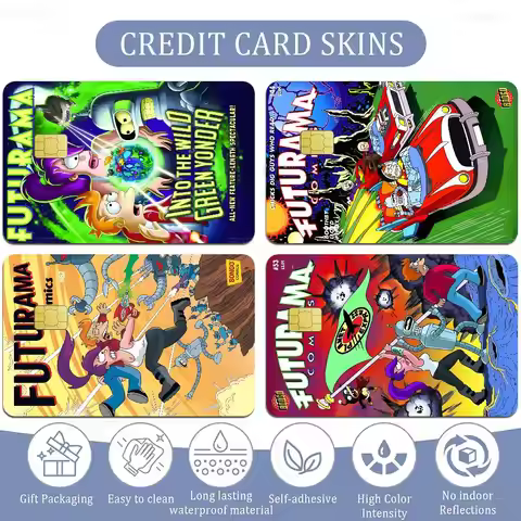 F-Futurama Z-Zoidberg J-Jesus Classic Anime Young Creidt Card Debit Card Sticker Case Front Tape For