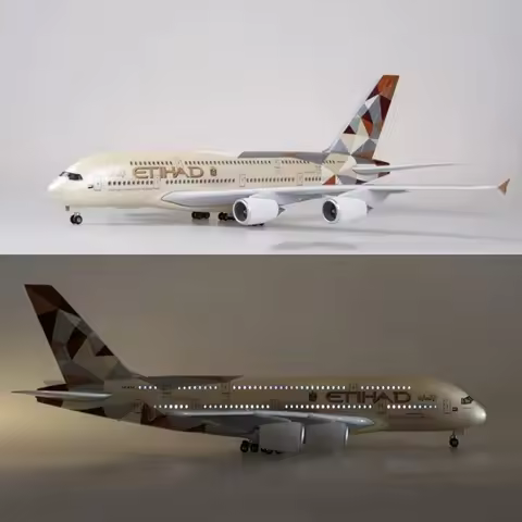 A380 Etihad 47CM Scale Aircraft Model for Airbus Model Airplane 380 Die-cast Resin Aircraft Collecti