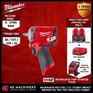 Milwaukee M12 FUEL 1/2” Stubby Impact Wrench w/ M12 Tire Inflator Combo