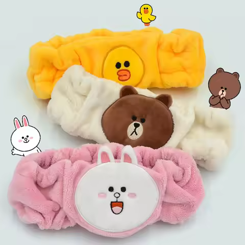 Genuine Line Friends Plush Headband Kawaii BROWN CONY SALLY Plush Headband Plush Hair Hoop Xmas Gift