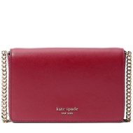 Kate Spade Spencer Chain Wallet Crossbody Bag in Red Currant