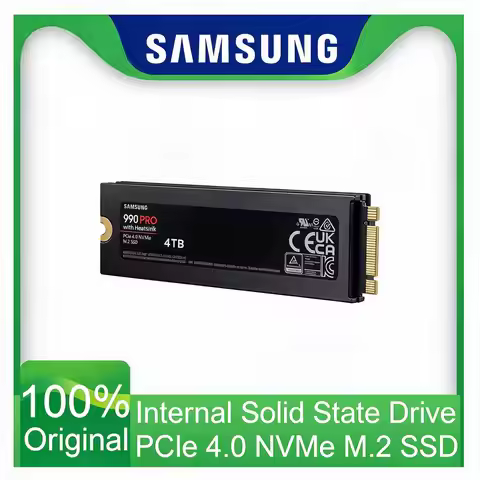 SAMSUNG 990 PRO with Heatsink SSD 1TB 2TB 4TB PCIe Gen 4.0x4 Solid State Drive NVMe 2.0 M.2 2280 Int