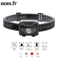 BORUiT Mini COB LED Headlamp Waterproof Headlight For Outdoor Camping Night Fishing