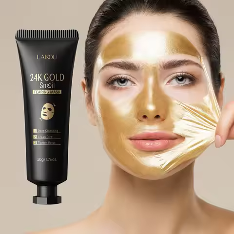 24K Gold Snail Active Collagen Facial Peeling Mask Face Skin Care Blackhead Nourish Facial Peel Off 