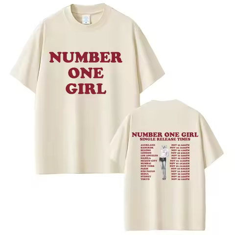 Rosé Number One Girl 2026 T-shirt Men Women Korean Fashion Trend T Shirts Unisex Casual Cotton Crewn