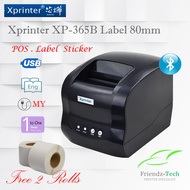 XPrinter XP-365B Thermal Barcode Printer Label Sticker 80MM (USB Port + Bluetooth) Local Warranty -