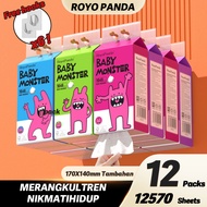 【6/12 Packs】RoyoPanda Baby Monster Tisu Gantung Hanging Tissue 4 plyTissues Air soft Deluxe Tissue C