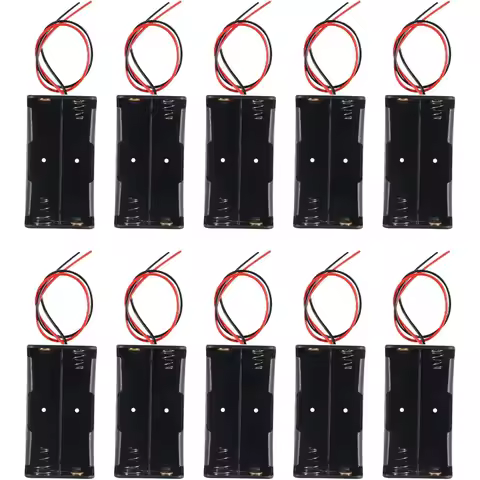 10pcs 18650 Battery Holder 2 Slots 3.7V 18650 Battery Holder 18650 Battery Holder with Wires