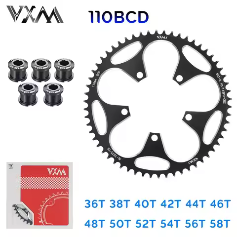 VXM 110BCD Chainring with 5 Disc Screws Road Bike Narrow Wide Chainwheel, for Shimano R7000 R8000 R9