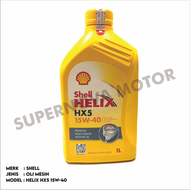 OLI SHELL HELIX HX5 15W-40 PREMIUM GRADE MOTOR OIL KEMASAN 1 LITER