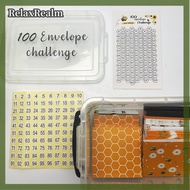 RelaxRealm Hộp thử thách phong bì 100 đặt cách dễ dàng và thú vị để tiết kiệm $10000 Tiền Phong bì t