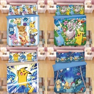寵物小精靈 床單套裝 床上用品 小火龍 枕頭 床笠 被套 pikachu 比卡超 pokemon 耿鬼 車厘龜 卡比獸 奇異種子 伊貝 車厘龜
