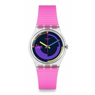 Swatch Neon Pink Podium 34mm Silicone Strap Watch