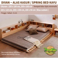 KAYU Divan Wooden Bed 200x160x3 cm Bed Mattress spring bad