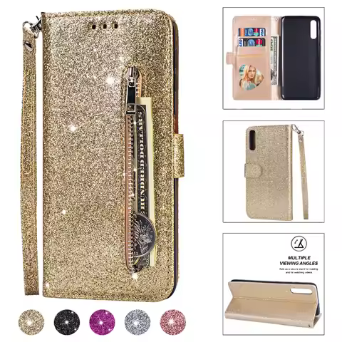 Fashion Glitter Leather Wallet Flip Case Cover For Samsung Note 20 Ultra 10 Plus 9 8 M02s M05 M12 M1