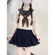 Jk Orthodox Uniform School Uniform Uniform Two-Piece Short Japanese Small Short-Sleeved Top Sailor U