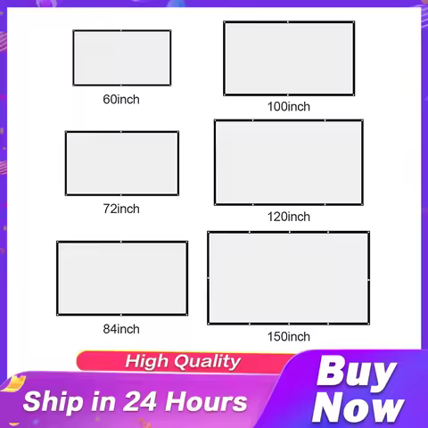 Portable Projector Screen Office KTV Display 60 72 84 100 120 150 Inch Projection Screen Simple Curt