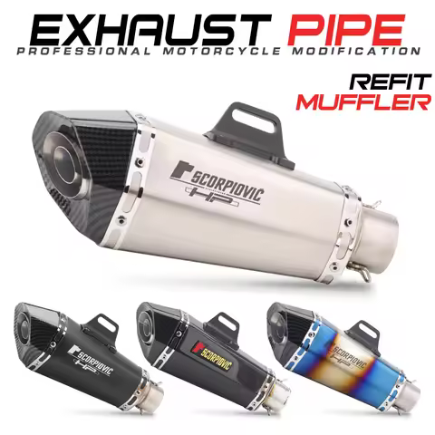51mm Inlet Universal Motorcycle for Exhaust Muffler FZ1 R6 R15 R3 ZX6R ZX10 Z900 1000 CBR1000 GSXR10